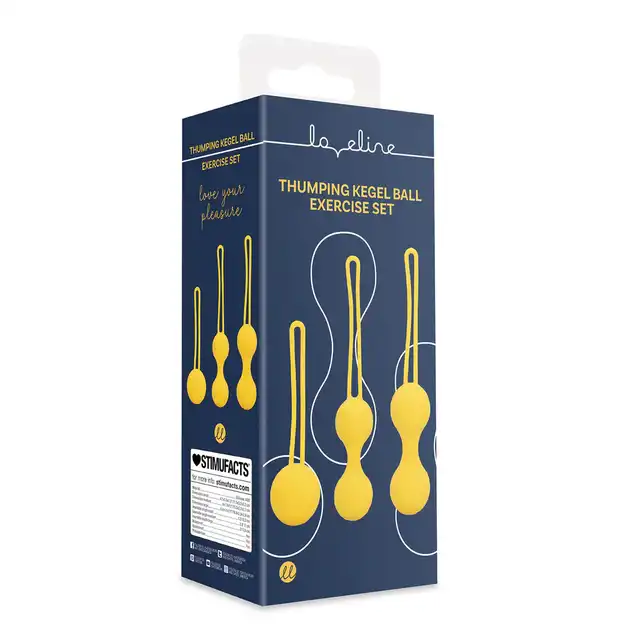 Loveline - Kegel Ball Exercise Set Lemonade Yellow. Zestaw 3 kulek gejszy do treningu mięśni kegla