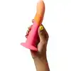 Romp - Dizi. Dildo o 18 centymetrowym zakrzywionym trzonie do masażu punktów P i G, stwórz z niego wibrator i strapon