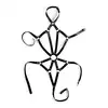 Virgite - Woman Bondage Body Harness Mod. 1 Black. Luksusowy harness wykonany z wysokiej jakości skóry ekologicznej prosto z Hiszpanii