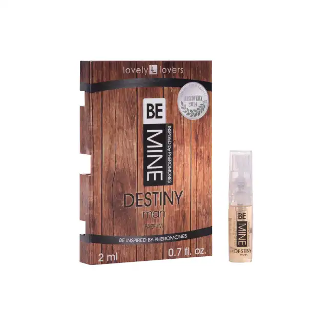Lovely Lovers - Be Mine Destiny Parfum Man 2ml. Intrygujące perfumy dla mężczyzn, intensywne nuty skóry i drewna z ciepłą słodyczą soczystej pomarańczy