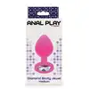 ToyJoy - Diamond Booty Jewel Medium Pink. Różowy korek analny z imitacją kamienia szlachetnego. Elegancka rozkosz i komfortowe wypełnienie.