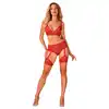 Obessive - Belovya Bra XS/S. Romantyczny biustonosz typu longline w soczystej czerwieni, stworzony dla kobiet, które pragną podkreślić swój seksapil i zmysłowość