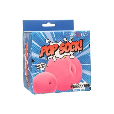 CalExotics - Pop Sock Pussy Ass. Dwuwejściowy różowy masturbator, realistyczny materiał, łatwa pielęgnacja