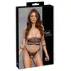 Cottelli Bondage - Top Set L. Stylowy zestaw erotycznej bielizny z wycięciami, komplet z elementami bondage