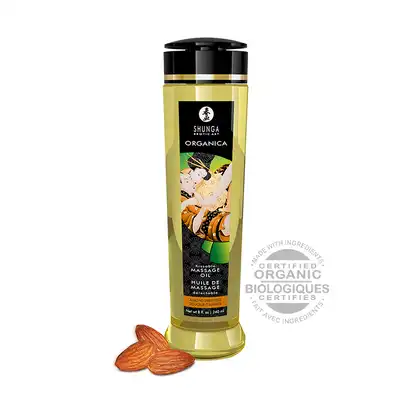 Shunga - Massage Oil Organica Almond Sweetness. Luksusowy olejek do masażu 240 ml o zapachu słodkich migdałów