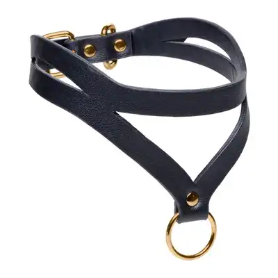 Master Series - Bondage Baddie Collar With O-ring Black/Gold. Regulowana obroża w odcieniach czerni i złota, idealny dodatek do stylizacji i sesji BDSM