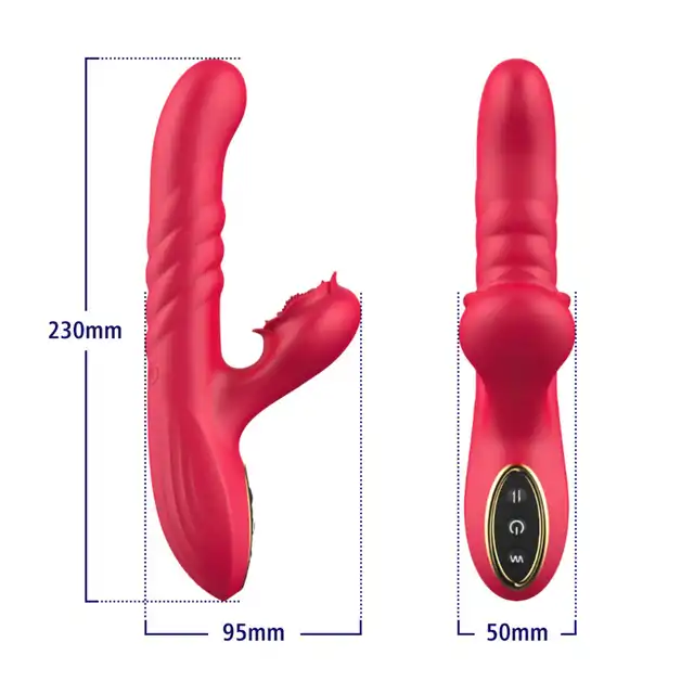 Erospace - Sweet Play G-spot Vibrator with Thrusting.  Wibrator z funkcją ruchu posuwistego, intensywna stymulacja punktu G i łechtaczki