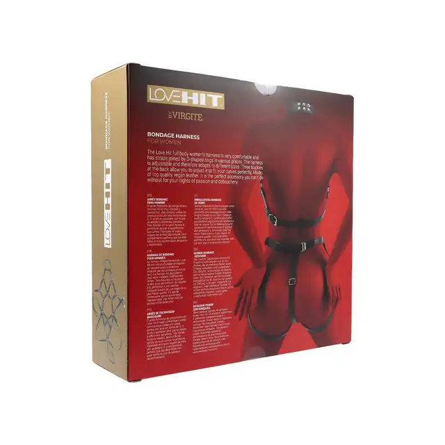 Virgite - Woman Bondage Body Harness Mod. 2 Black. Kobiecy harness z wegańskiej skóry prosto z Hiszpanii!