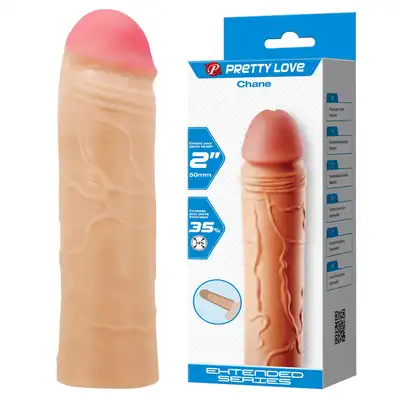 Pretty Love - Chane 50mm. Hiperrealistyczna nakładka na penisa z miękkiego materiału