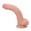 LoveToy - Sliding Skin Dual Leyer Dong 9". Hiperrealistyczne duże dildo z odczepianą przyssawką