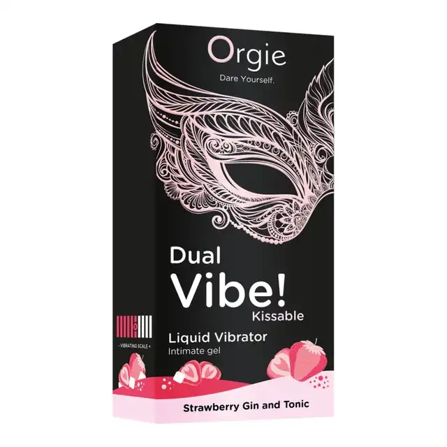 Orgie - Dual Vibe! Strawberry Gin and Tonic. Intensywny wibrator w płynie o smaku truskawkowego ginu z tonikiem
