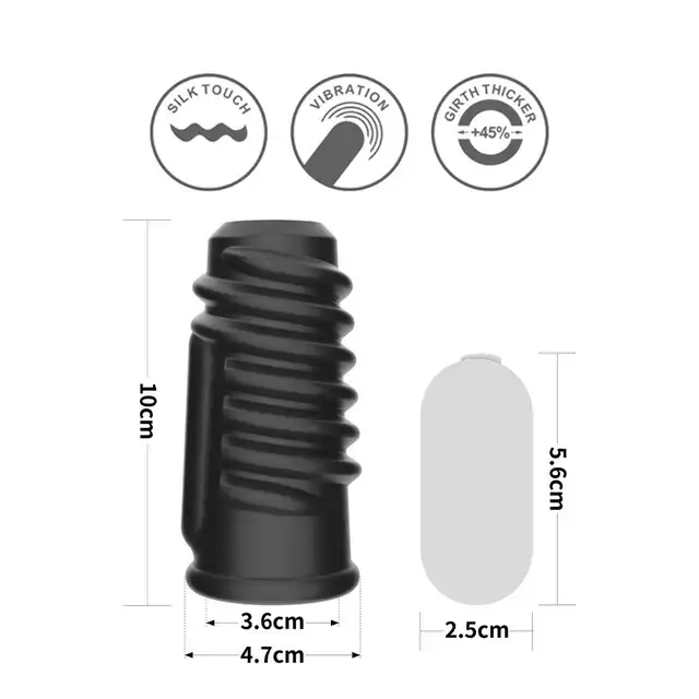 LoveToy - Spiral Knights Ring Vibrating Penis Sleeve. Żebrowana wibrująca nakładka na penisa, wzbogać swoje doznania i zwiększ wytrzymałość