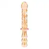 Nobü - Honey Dual Wand Orange. Podwójne dildo szklane o dwóch różnych końcówkach, zapewnia przyjemność nawet najbardziej wymagającym
