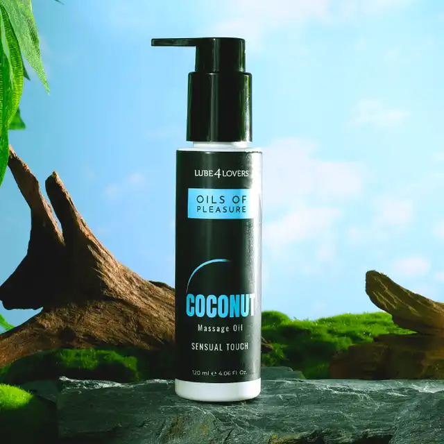Lube4Lovers - Oils of Pleasure Coconut 120ml. Kokosowy olejek do masażu z efektem rozgrzewającym, 120ml