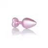 B-Series - Pearl Pink Heart Plug Clear M. Korek anany wykonany z wysokiej jakości stali nierdzewnej, ozdobiony pięknym kryształkiem w kształcie serca w rozmiarze M