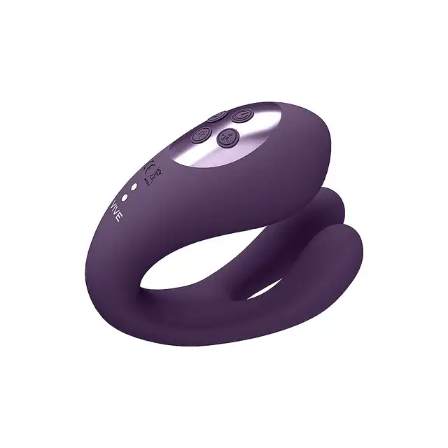 Vive - Yoko Triple Action Vibrator Dual Prongs with Clitoral Pulse Wave Purple. Wyjątkowy stymulator łechtaczki i punktu G, innowacyjny design