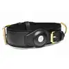Master Series - Tracking Collar Black. Czarna obroża śledząca dla uległego z miejscem na AirTag – styl i pełna kontrola