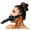 Zado - Leather Gag Penis. Skórzany knebel do ust z długim dildo, wyjątkowy produkt z nowym rodzajem stymulacji