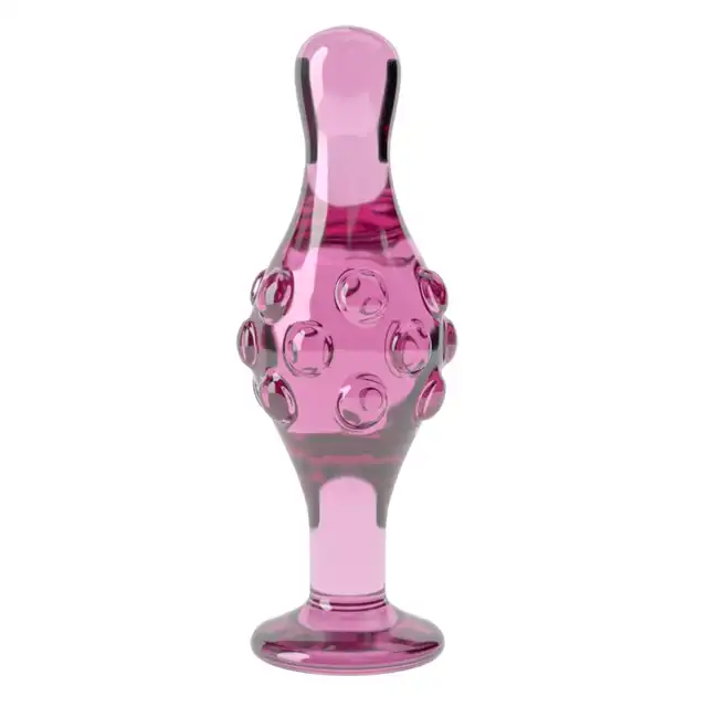LoveToy - Dildo 4.5" Glass Romance. Różowe szklane dildo – luksusowe, schładzane i podgrzewane, z pudełkiem upominkowym