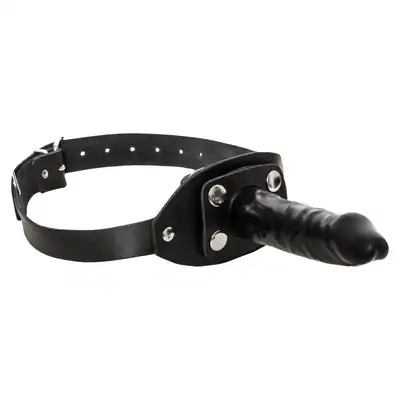 Zado - Leather Gag Penis. Skórzany knebel do ust z długim dildo, wyjątkowy produkt z nowym rodzajem stymulacji