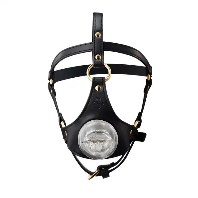 Sevanda - Blowjob Head Harness. Uprząż na głowę ze stymulującym tunelem oralnym, intymna gra i kontrola
