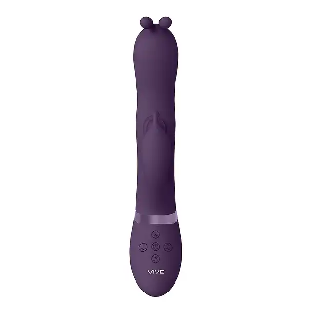 Vive - Gada Vibrating Bunny Ear G-Spot Rabbit with Pulse Wave Shaft Purple. Wibrator z króliczym uchem i wałkiem pulsacyjnym do stymulacji punktu G