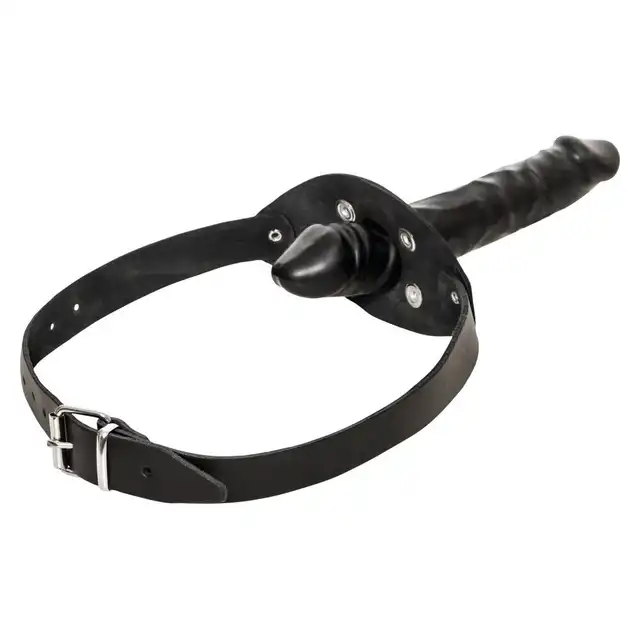 Zado - Leather Gag Penis. Skórzany knebel do ust z długim dildo, wyjątkowy produkt z nowym rodzajem stymulacji