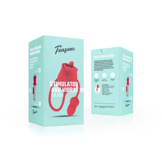 Teazers - Rose Vibrator and Clitoris Stimulator. Wielofunkcyjny wibrator do łechtaczki i jajeczko wibrujące, luksusowy wibrator duo w formie róży