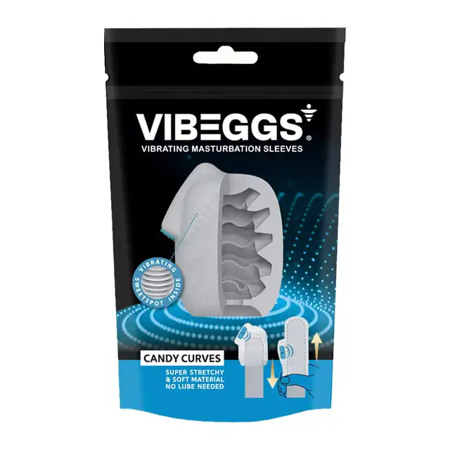 VIBEGGS - Candy Curves Vibrating Masturbation Sleeve. Wibrujący rękaw do masturbacji z pysznymi krągłościami, które rozpieszczają
