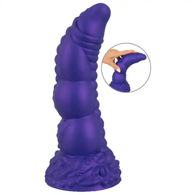 Beasty Cocks - Demon of Desire.  Dildo w stylu fantasy z przyssawką, metaliczny wygląd, elastyczny silikon i głęboka stymulacja