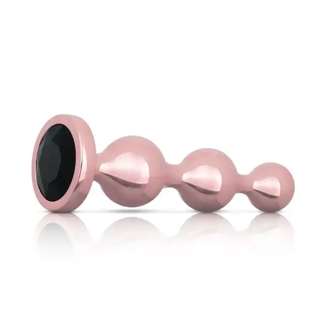 Rosy Gold - Metal Butt Plug Set 3 Pieces Rose Gold. Elegancki zestaw metalowych wtyczek analnych o wyjątkowej konstrukcji