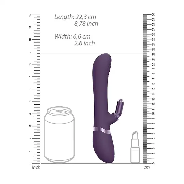 Vive - Etsu Pulse Wave G-Spot Rabbit &amp; Clitoral Stimulator Purple. Podwójny wibrator z 4 wymiennym silikonowymi końcówkami i3 sterowanymi silnikami