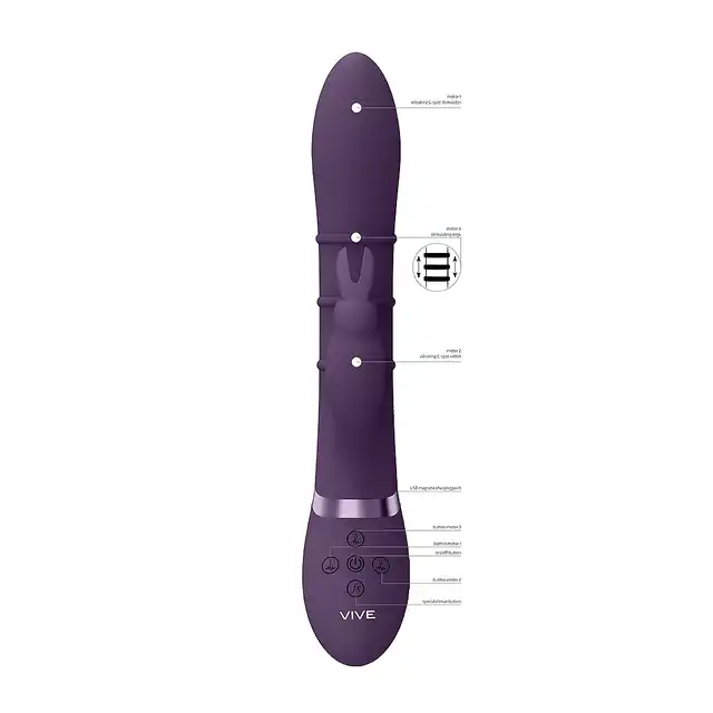 Vive Sora - Up &amp; Down Stimulating Rings, Vibrating G-Spot Rabbit - Purple