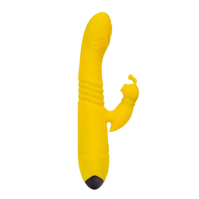 Rimba Toys - Malmö Vibrator Yellow USB. Żółty wibrator z króliczkiem. Stymulacja punktu G, łechtaczki oraz ruch posuwisty. 