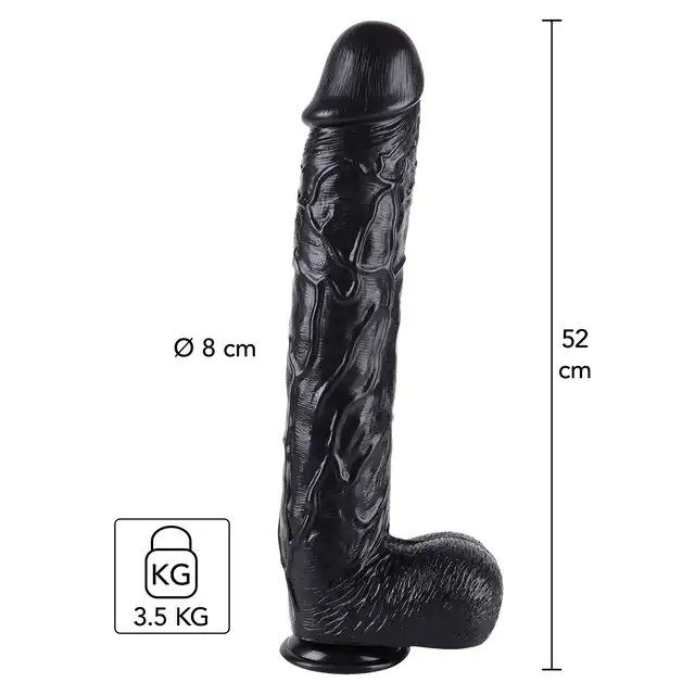Hidden Desire - Extreme Dong XXXXL 52cm. Gładkie dildo z pvc, szeroka podstawa, ekstremalne doznania