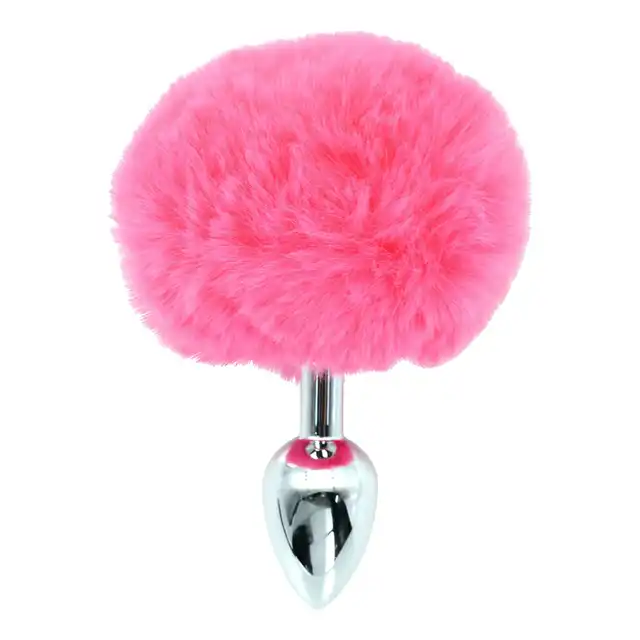 ToyJoy - Enchanting Bunnytail Buttplug. Korek analny o gładkiej powierzchni, zakończony uroczym, różowym, króliczym ogonkiem.