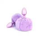 Happiness - Enchanting Bunnytail Buttplug Purple - Słodki fioletowy korek analny z mięciutki króliczym ogonkiem.