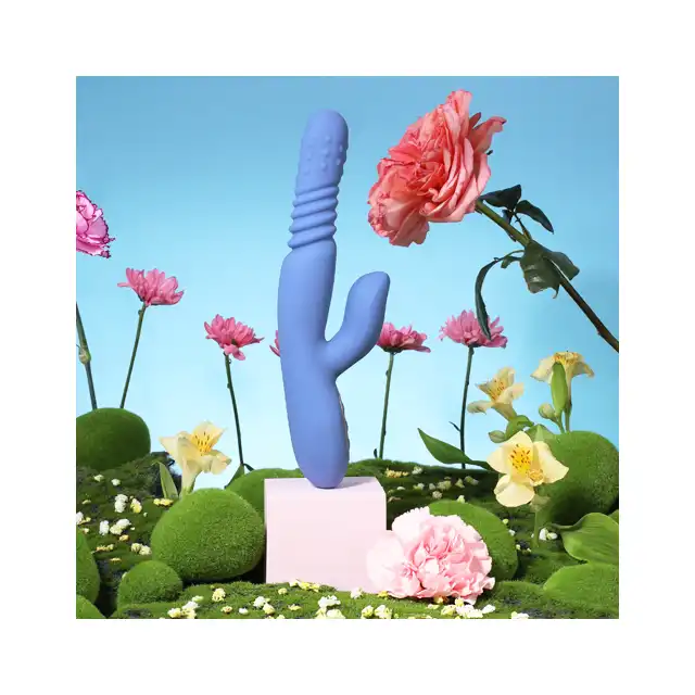 Loveline - Blue Nova Warming Rotating Beads and Thrusting Rabbit Vibrator. Ogrzewany, wibrujący wibrator z króliczkiem dla jeszcze większej przyjemności