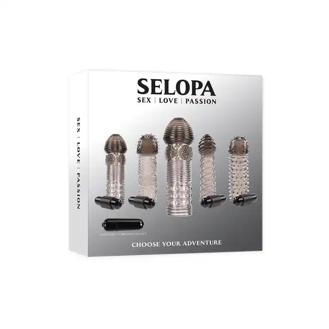 Evolved - Selopa Choose Your Adventure. Odkryj 5 różnorodnych wzorów z wypustkami, żebrowaniami i możliwością wibracji!