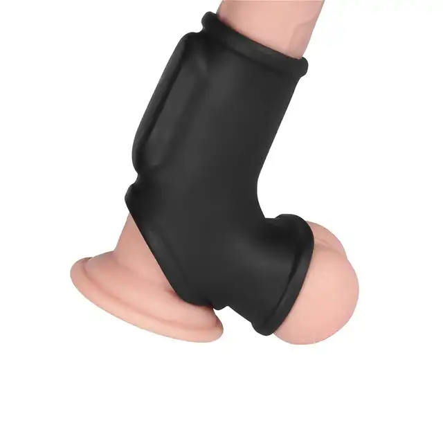 LoveToy - Silk Knights Ring Vibrating Penis And Scrotum Sleeve. Rękaw na penisa i mosznę z funkcją wibracji, zwiększ przyjemność i wytrzymałość