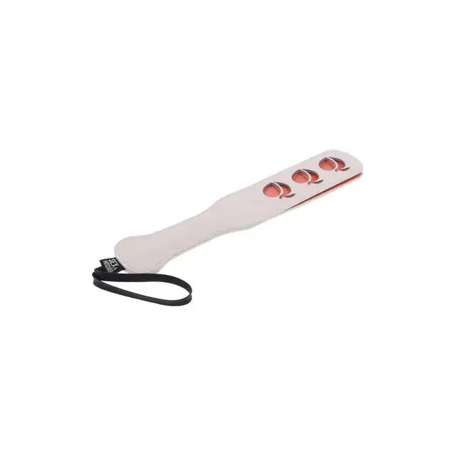 Sportsheets - Peaches `n CreaMe Paddle. Kremowa packa z wyciętą słodką brzoskwinką, uroczy gadżet BDSM