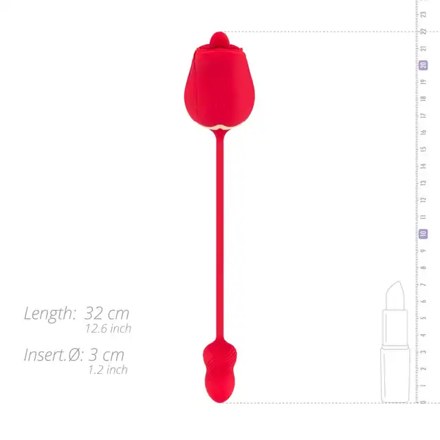 Teazers - Rose Vibrator and Clitoris Stimulator. Wielofunkcyjny wibrator do łechtaczki i jajeczko wibrujące, luksusowy wibrator duo w formie róży