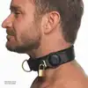 Master Series - Tracking Collar Black. Czarna obroża śledząca dla uległego z miejscem na AirTag – styl i pełna kontrola