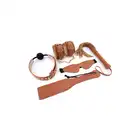 Blaze - Elite Bdsm Set Cognac Vegan Leather. Luksusowy zestaw BDSM ze sztucznej skóry w ciepłym odcieniu koniaku
