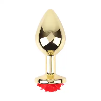 Matrix Mont - Showy Rose Anal Plug. Elegancki złoty anal plug z różą  w rozmiarze L