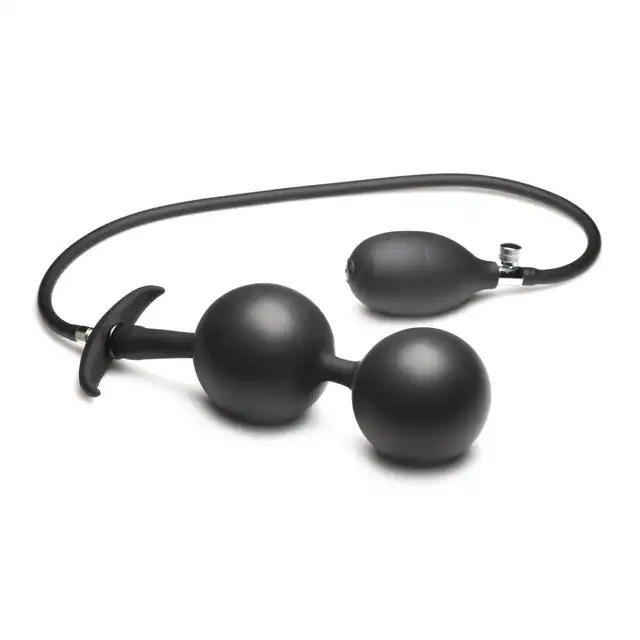 Master Series - Ass Rattler Inflatable Silicone Anal Plug. Nadmuchiwany silikonowy korek analny, intensywna stymulacja na każdym poziomie