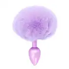 Happiness - Enchanting Bunnytail Buttplug Purple - Słodki fioletowy korek analny z mięciutki króliczym ogonkiem.