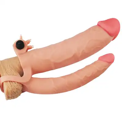 LoveToy - Vibrating Pleasure X-tender. Przedłużenie penisa z wibracjami i realistyczną główką