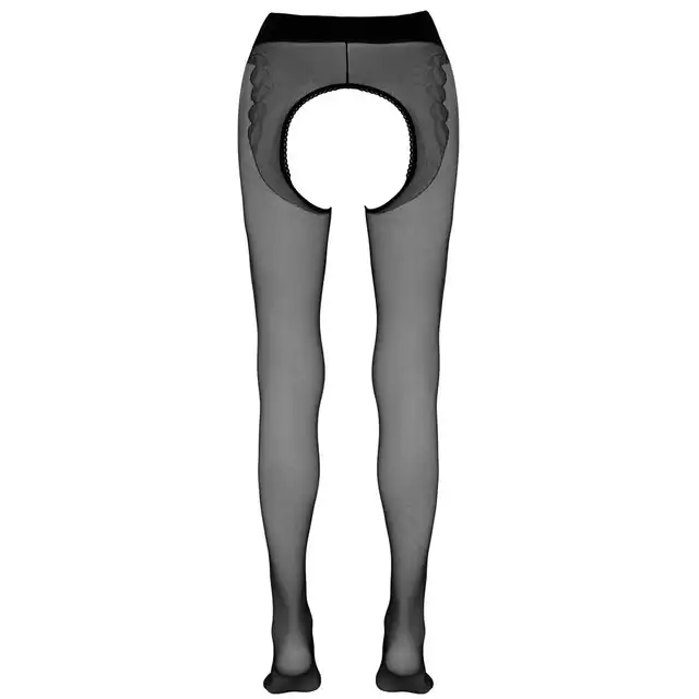 Cottelli Collection Legwear - Strumpfhose Tights Schwarz 4 - Czarne rajstopy z wyciętym krokiem 20 DEN, rozmiar: 4.
