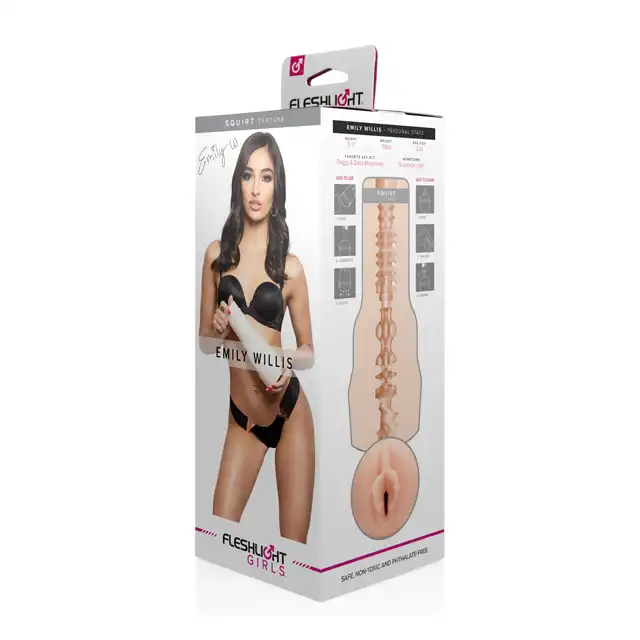 Fleshlight Girls - Emily Willis Squirt. Realistyczna pochwa z regulowanym ssaniem i zaawansowaną teksturą dla maksymalnej przyjemności